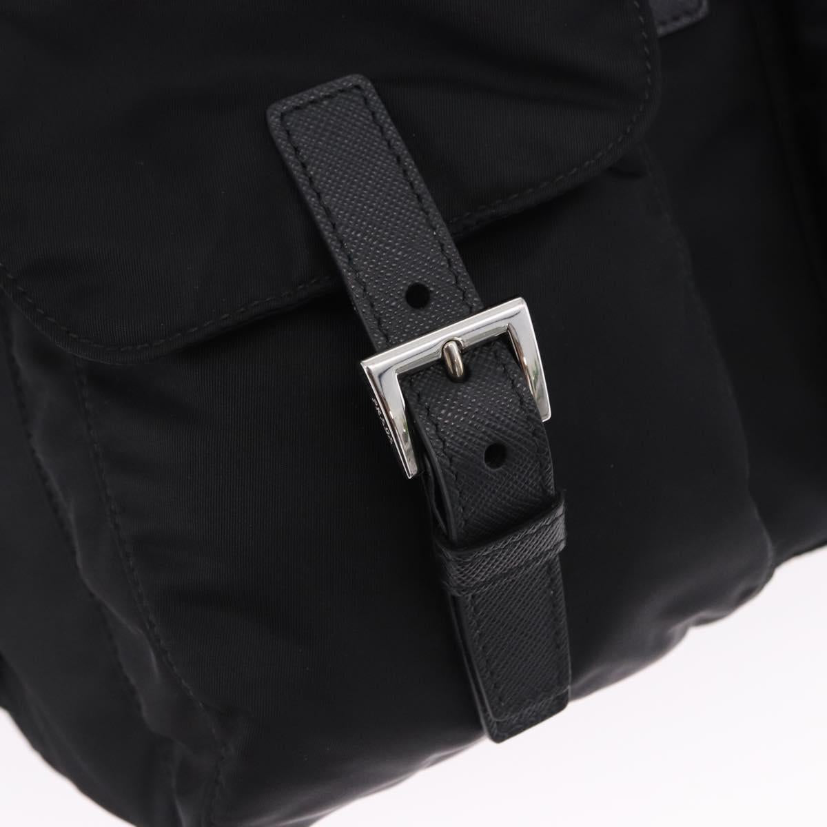 PRADA Backpack Nylon Black Silver Auth 191867M