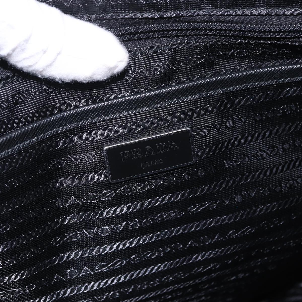 PRADA Backpack Nylon Black Silver Auth 191867M