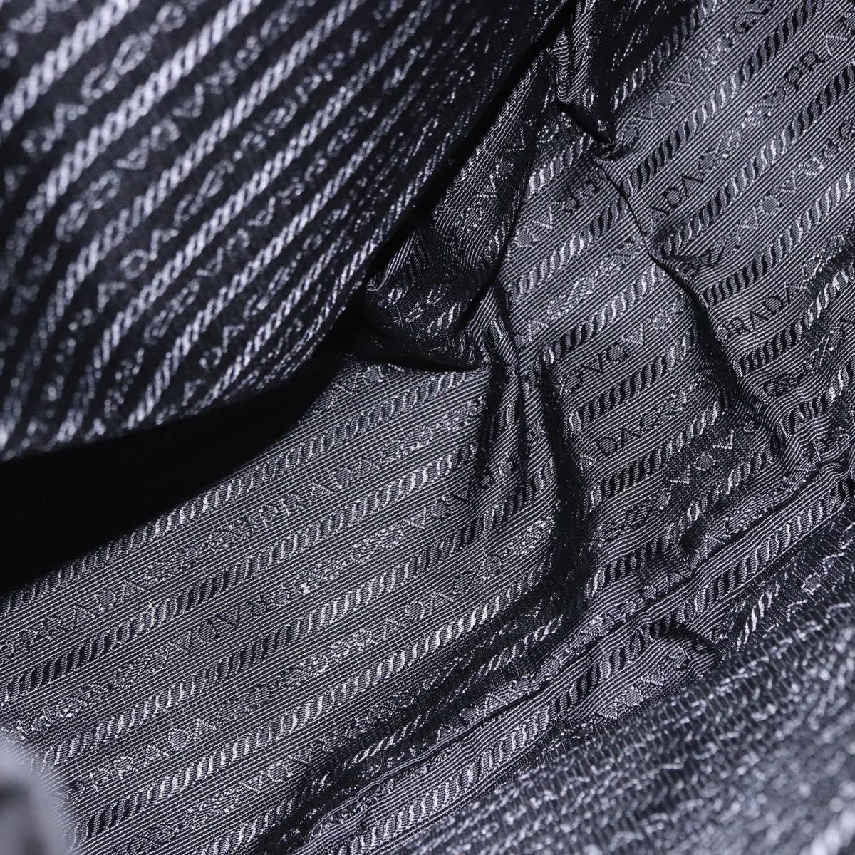 PRADA Backpack Nylon Black Silver Auth 191867M