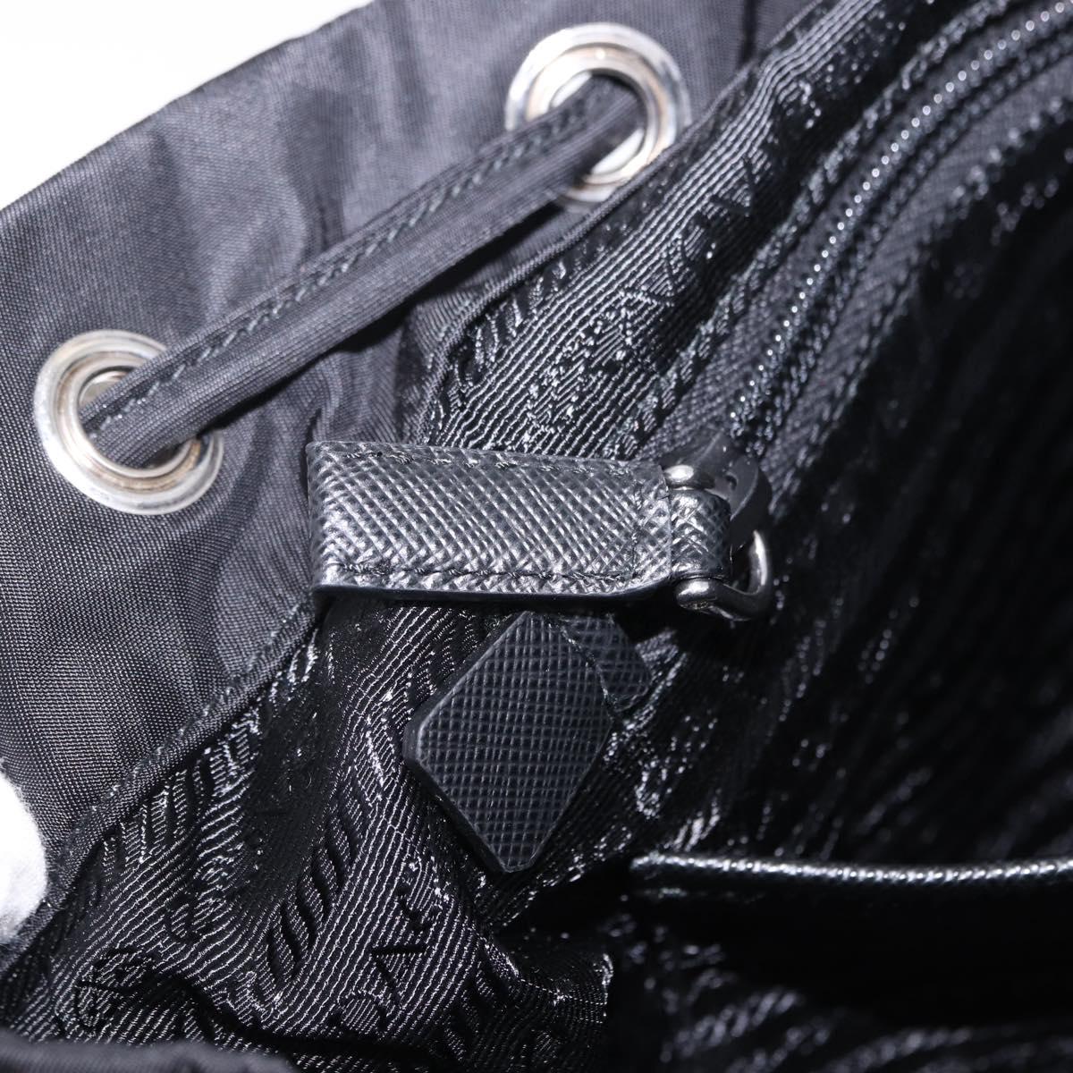 PRADA Backpack Nylon Black Silver Auth 191867M