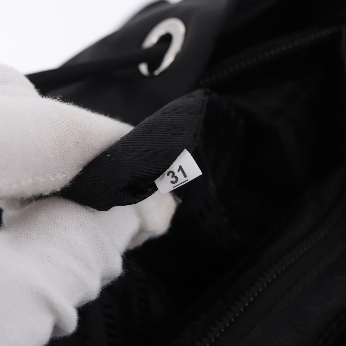 PRADA Backpack Nylon Black Silver Auth 191867M