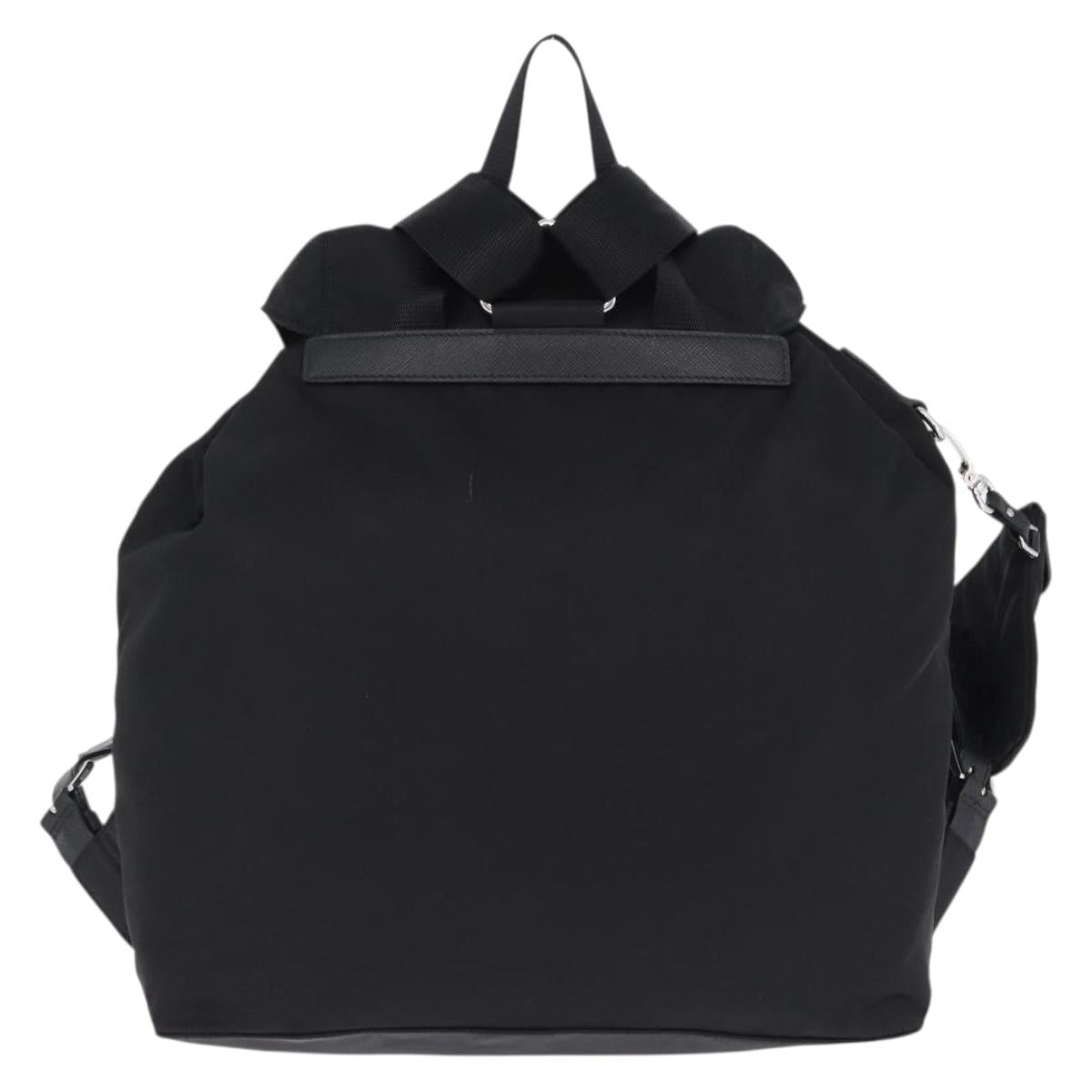 PRADA Backpack Nylon Black Silver Auth 191867M