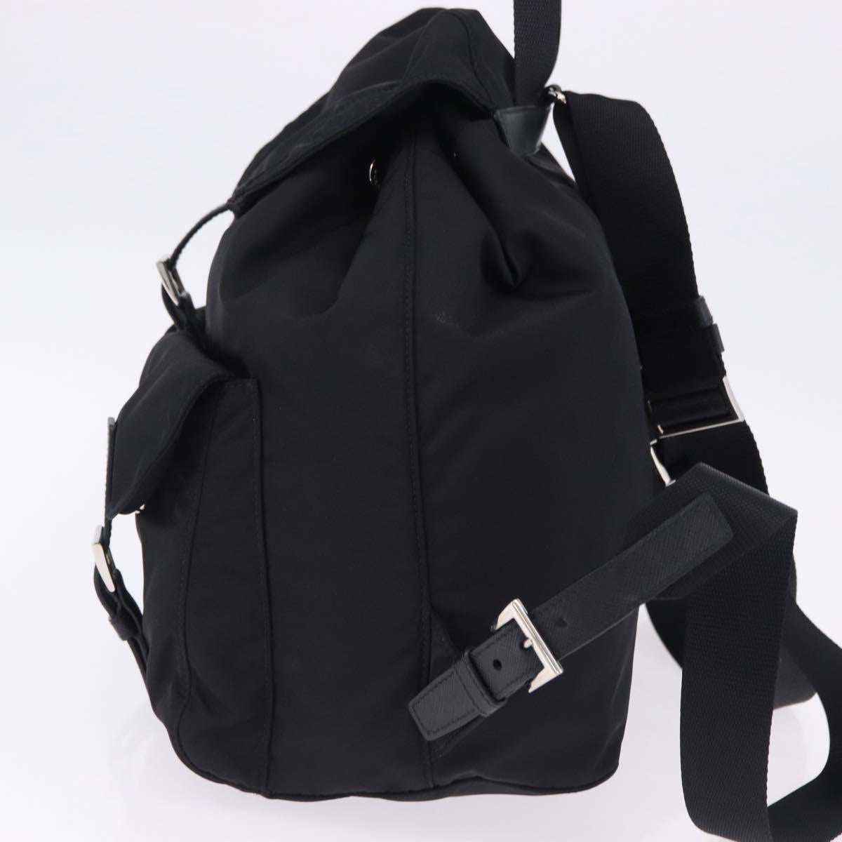 PRADA Backpack Nylon Black Silver Auth 191867M