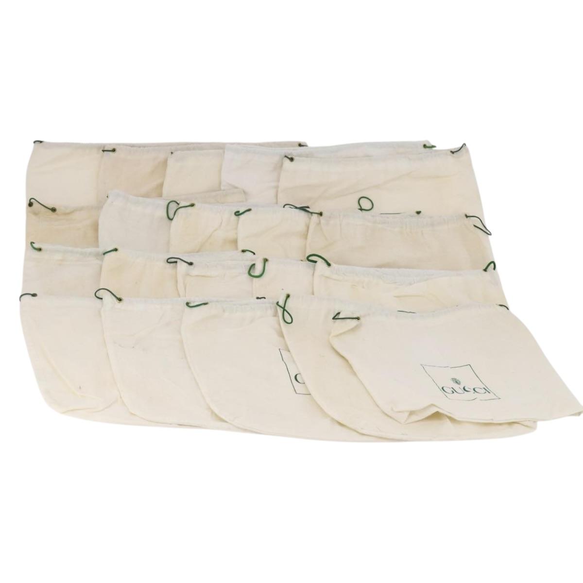 GUCCI Dust Bag Cotton Set of 20 White Auth 191876