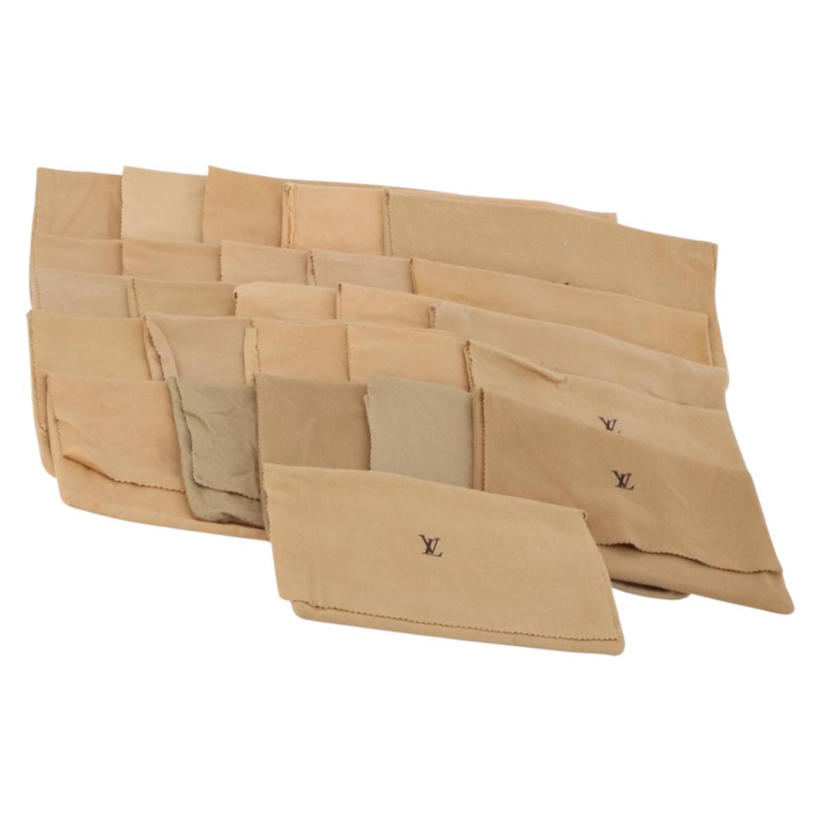 LOUIS VUITTON Dust Bag Cotton Set of 26 Beige LV Auth 191877