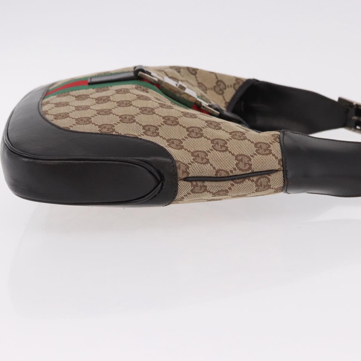 GUCCI GG Canvas Jackie Web Sherry Line Bag Beige 001 3306 3444 Auth 191885V
