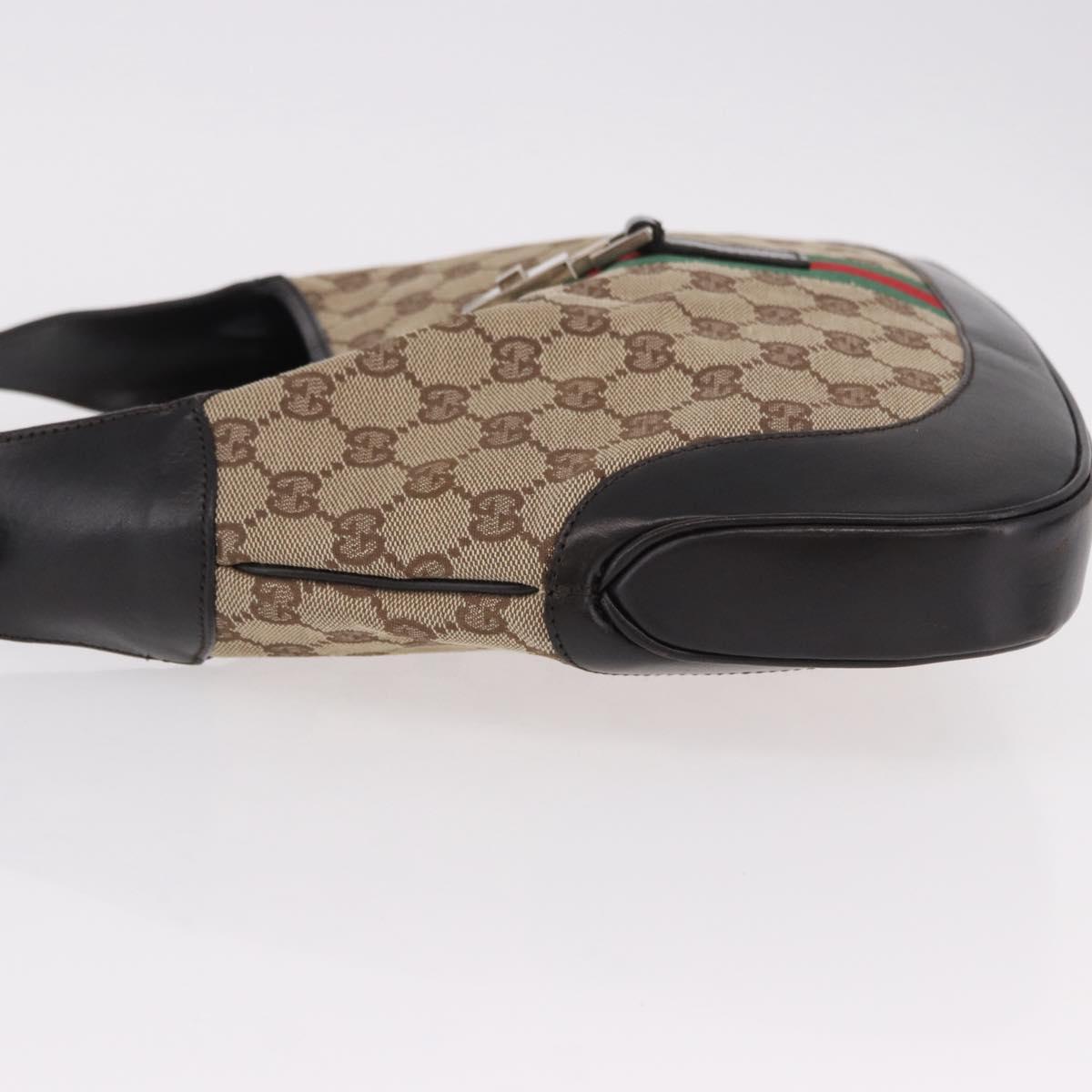 GUCCI GG Canvas Jackie Web Sherry Line Bag Beige 001 3306 3444 Auth 191885V