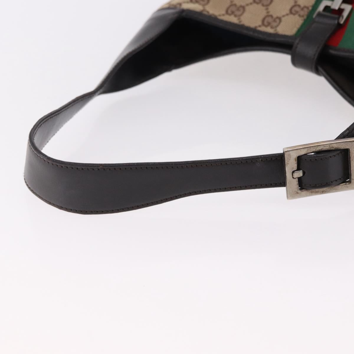 GUCCI GG Canvas Jackie Web Sherry Line Bag Beige 001 3306 3444 Auth 191885V
