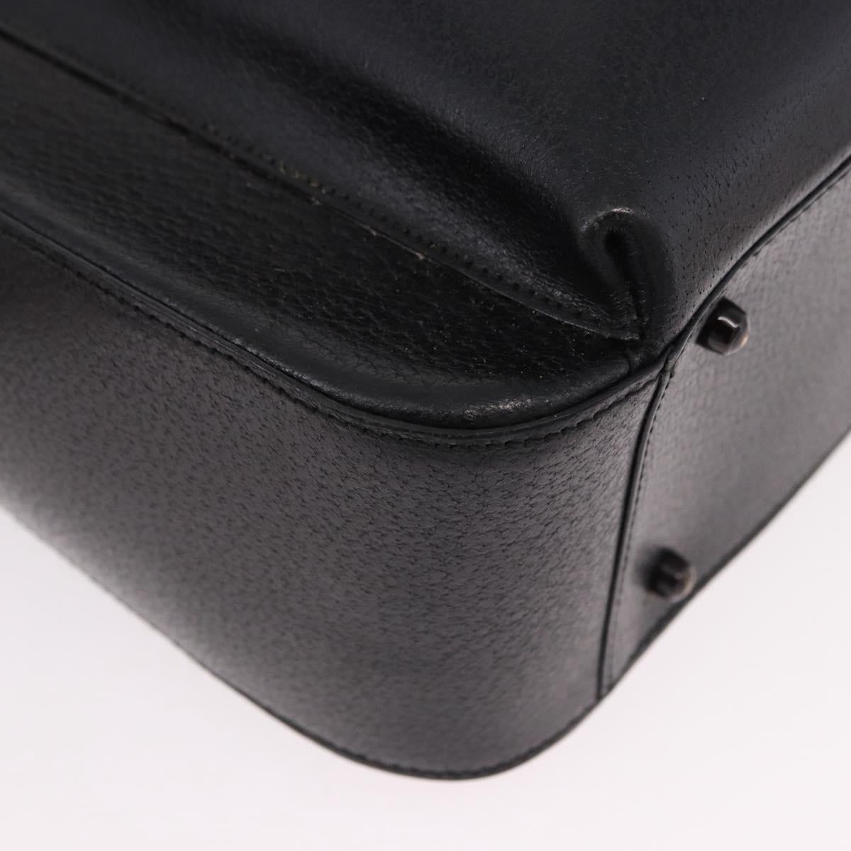 GUCCI Hand Bag Leather Black Silver 002 1118 0462 Auth 191886