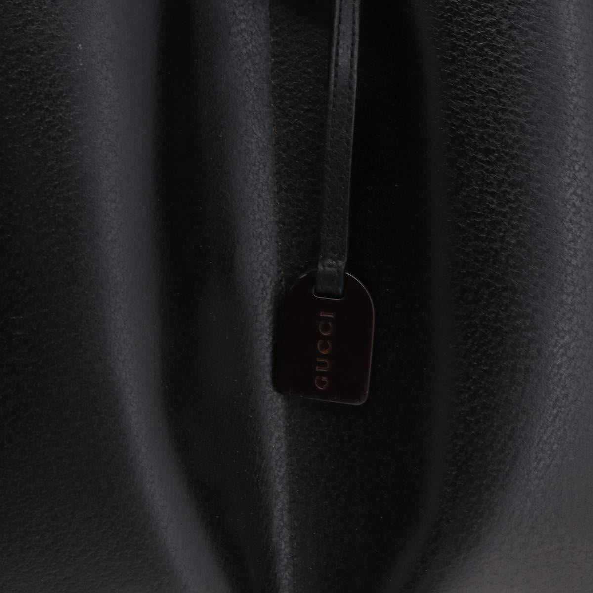 GUCCI Hand Bag Leather Black Silver 002 1118 0462 Auth 191886