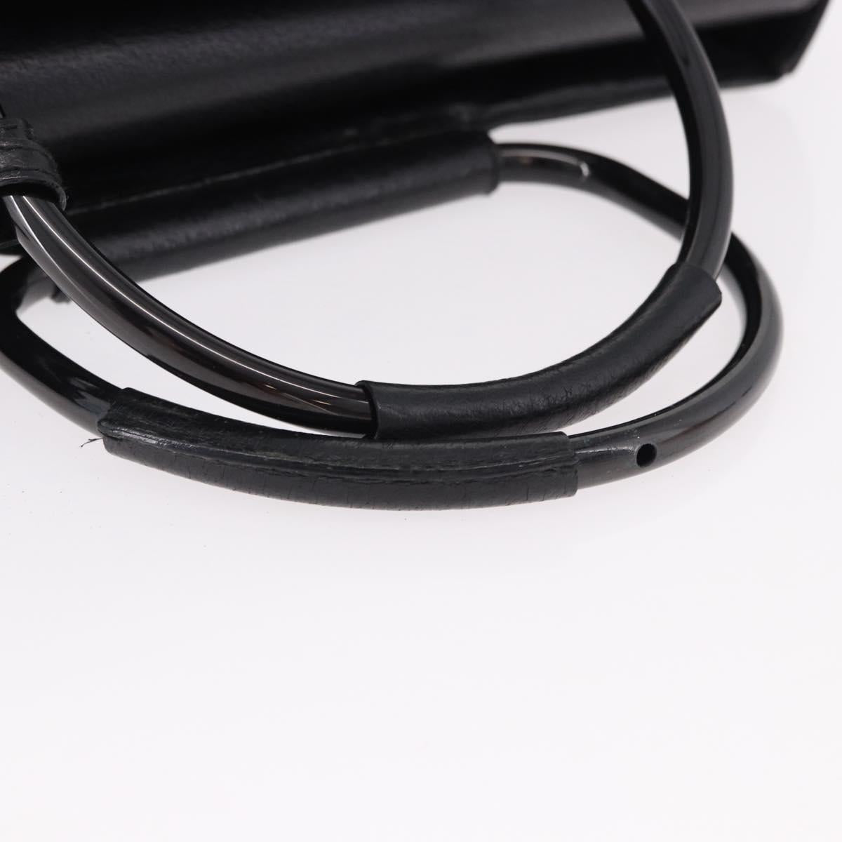 GUCCI Hand Bag Leather Black Silver 002 1118 0462 Auth 191886