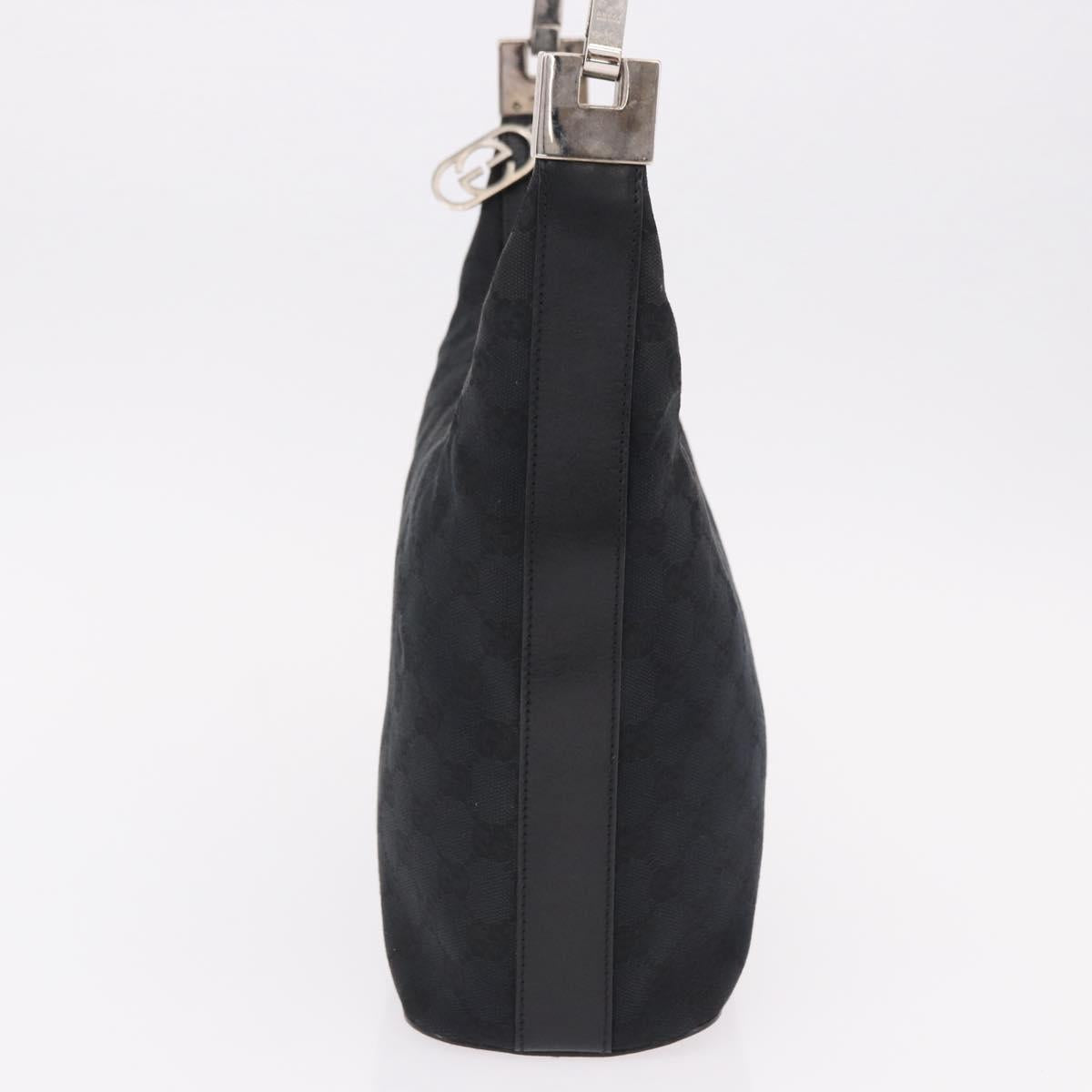 GUCCI GG Canvas Shoulder Bag Black Silver 001 3814 Auth 191887