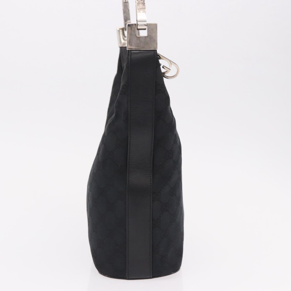 GUCCI GG Canvas Shoulder Bag Black Silver 001 3814 Auth 191887