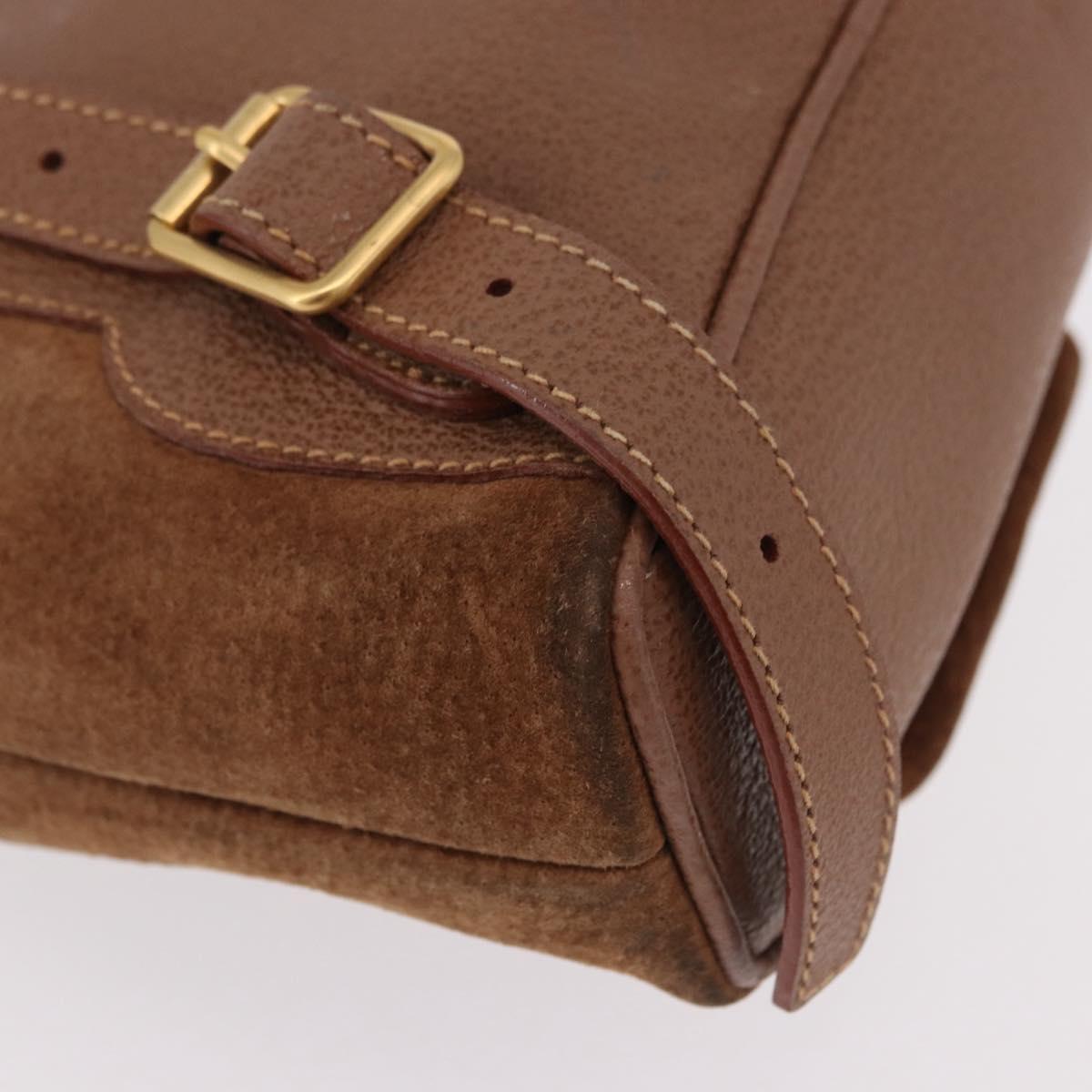 GUCCI Bamboo Backpack Suede Brown Gold 003 1705 0030 Auth 191888