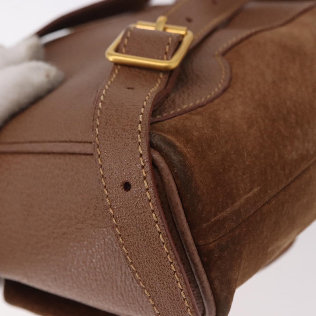 GUCCI Bamboo Backpack Suede Brown Gold 003 1705 0030 Auth 191888