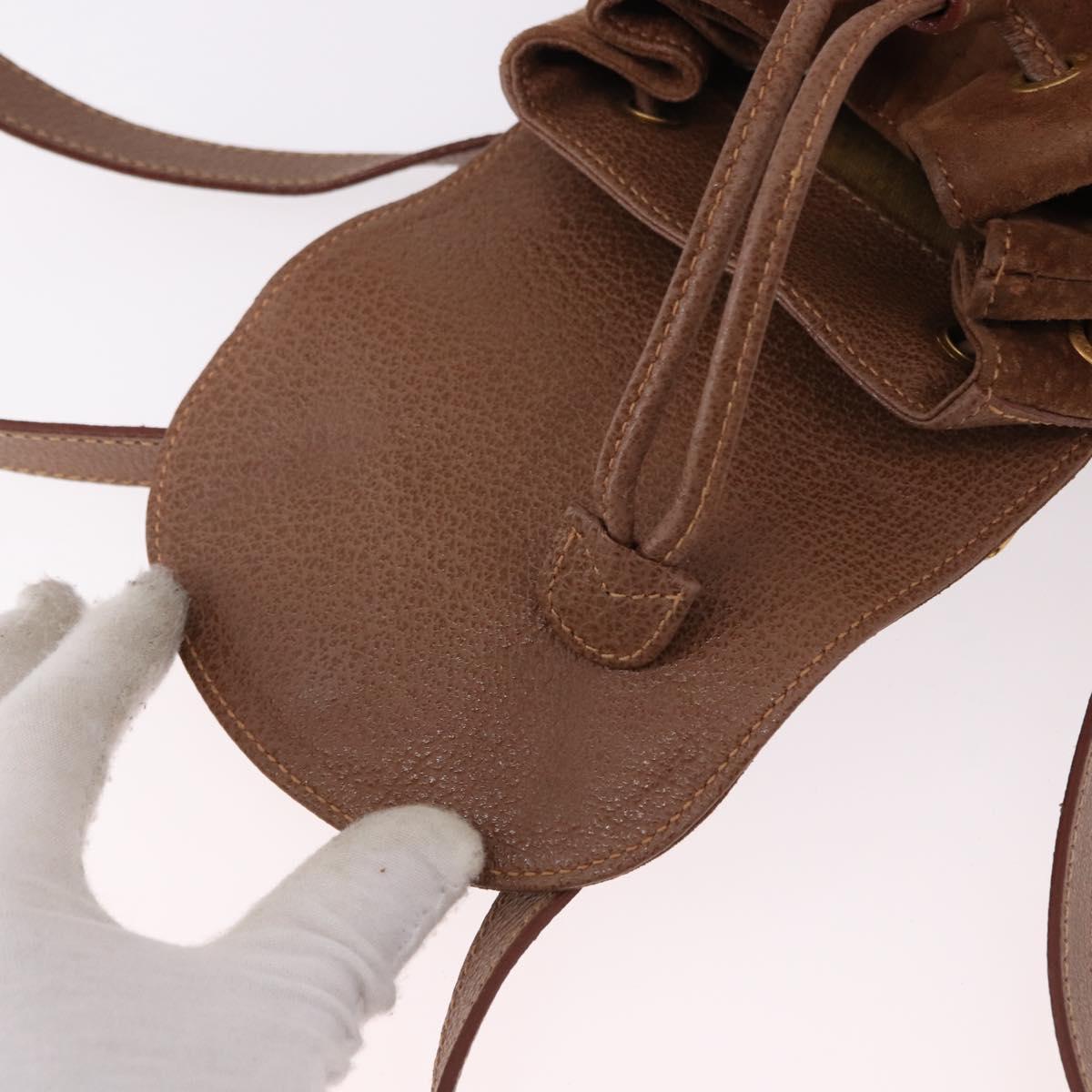 GUCCI Bamboo Backpack Suede Brown Gold 003 1705 0030 Auth 191888