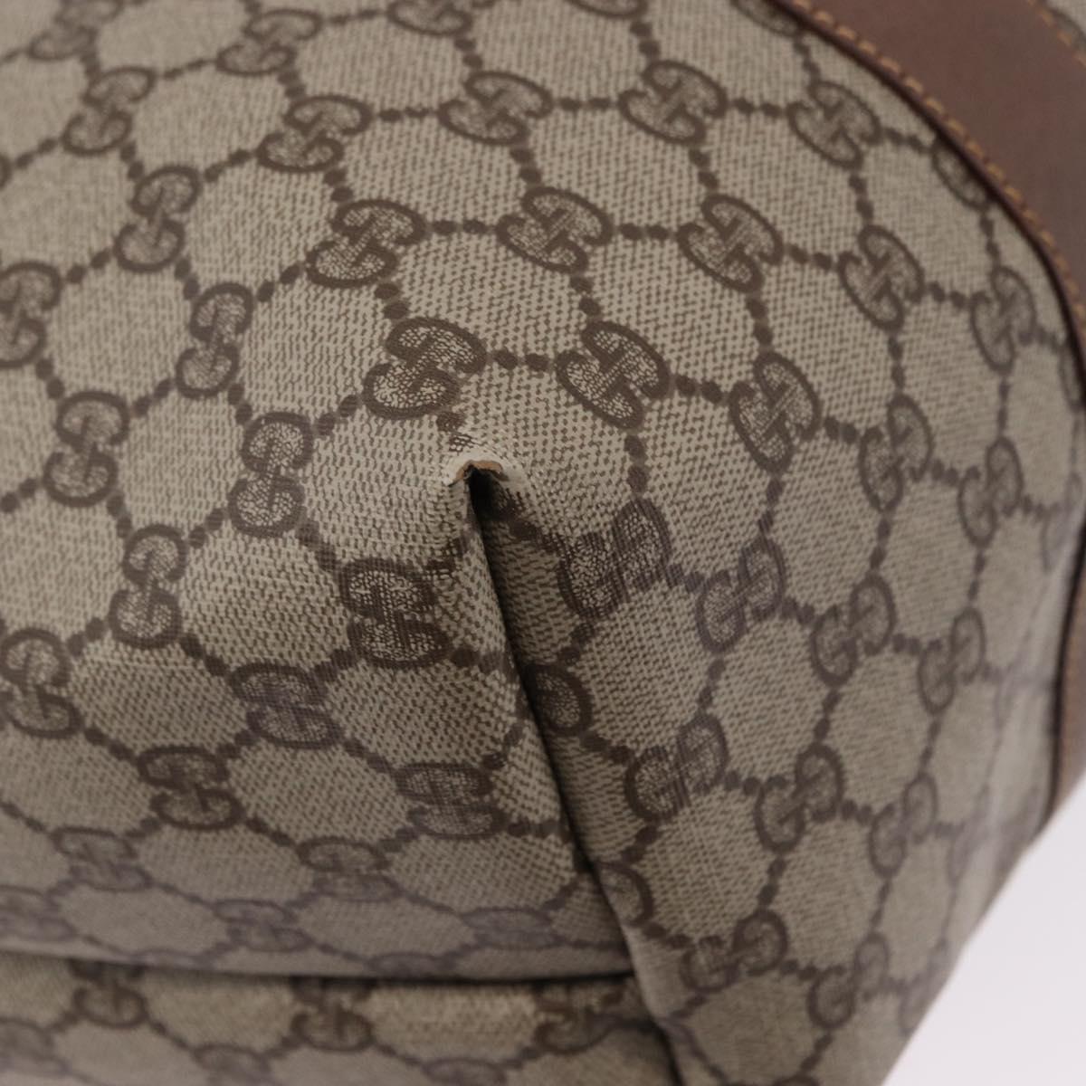 GUCCI GG Supreme Boston Bag PVC Beige Gold 012 1095 6080 Auth 191889