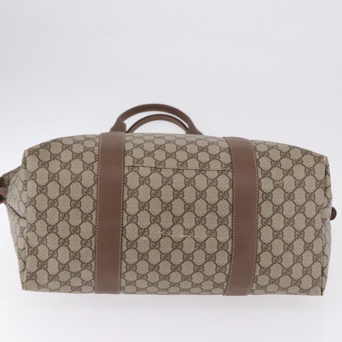 GUCCI GG Supreme Boston Bag PVC Beige Gold 012 1095 6080 Auth 191889