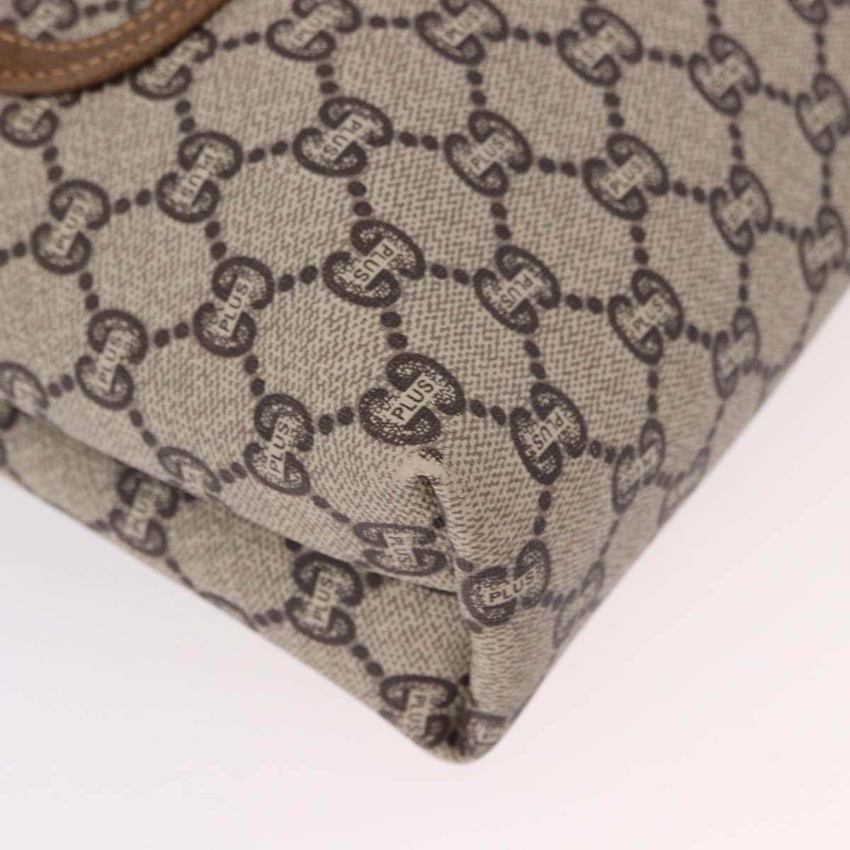 GUCCI GG Plus Supreme Web Sherry Line Tote Bag PVC Beige Gold Auth 191890