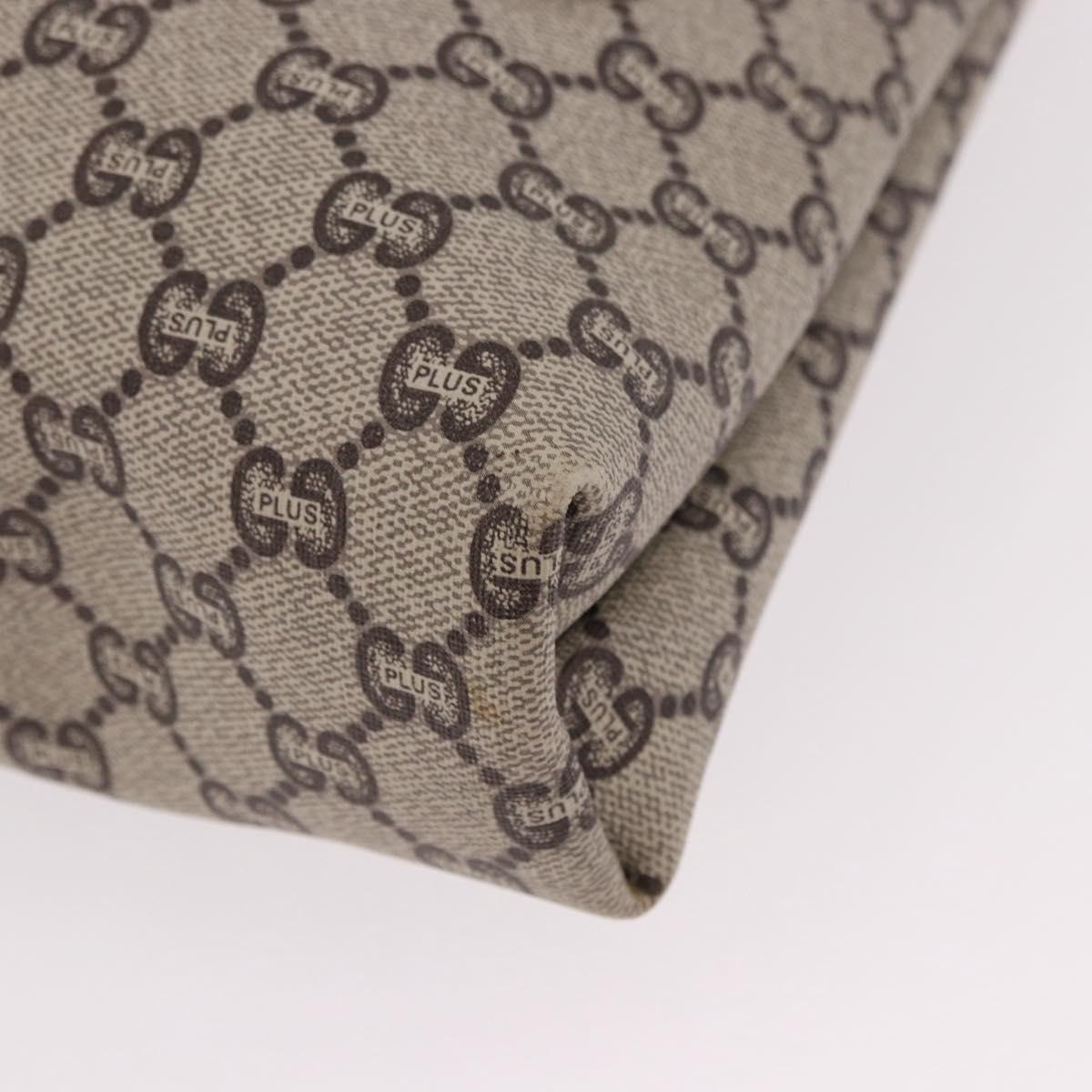 GUCCI GG Plus Supreme Web Sherry Line Tote Bag PVC Beige Gold Auth 191890