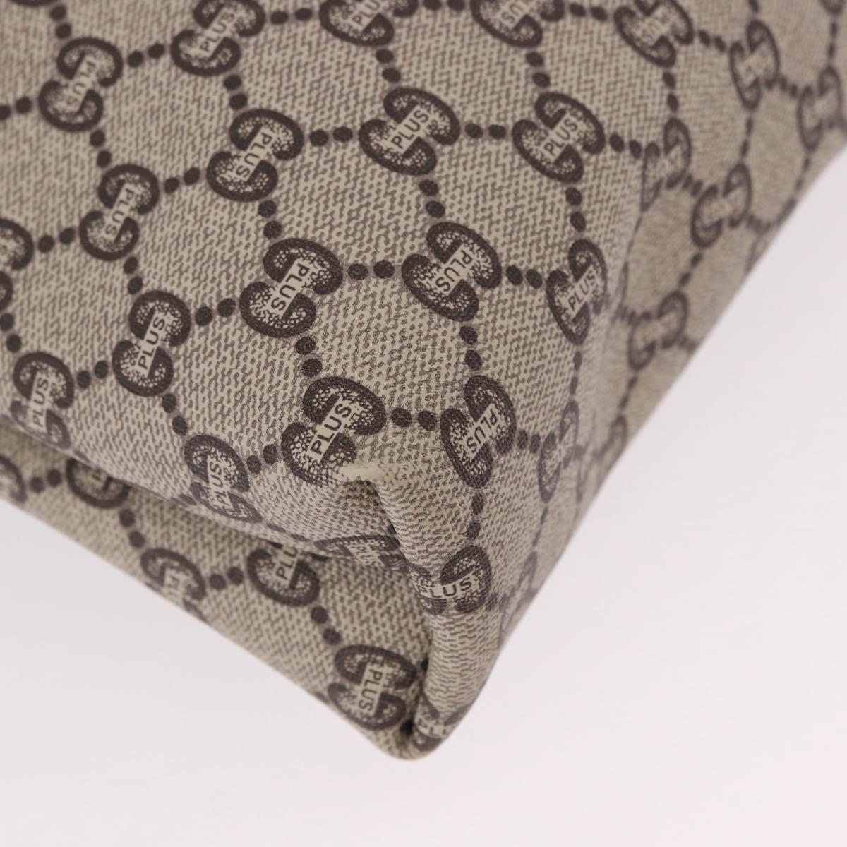 GUCCI GG Plus Supreme Web Sherry Line Tote Bag PVC Beige Gold Auth 191890
