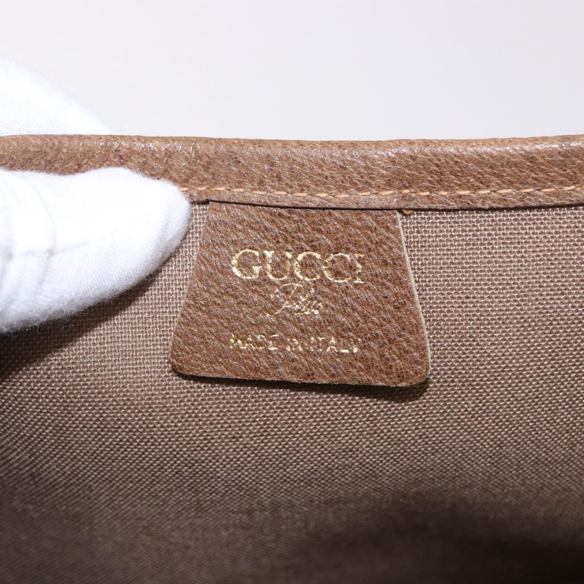 GUCCI GG Plus Supreme Web Sherry Line Tote Bag PVC Beige Gold Auth 191890