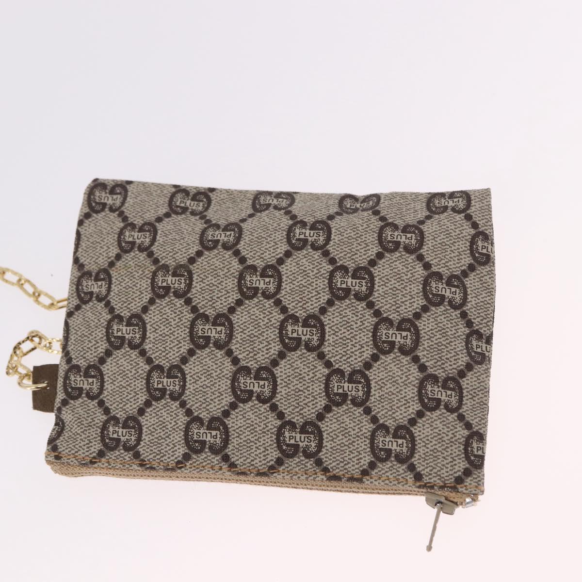 GUCCI GG Plus Supreme Web Sherry Line Tote Bag PVC Beige Gold Auth 191890