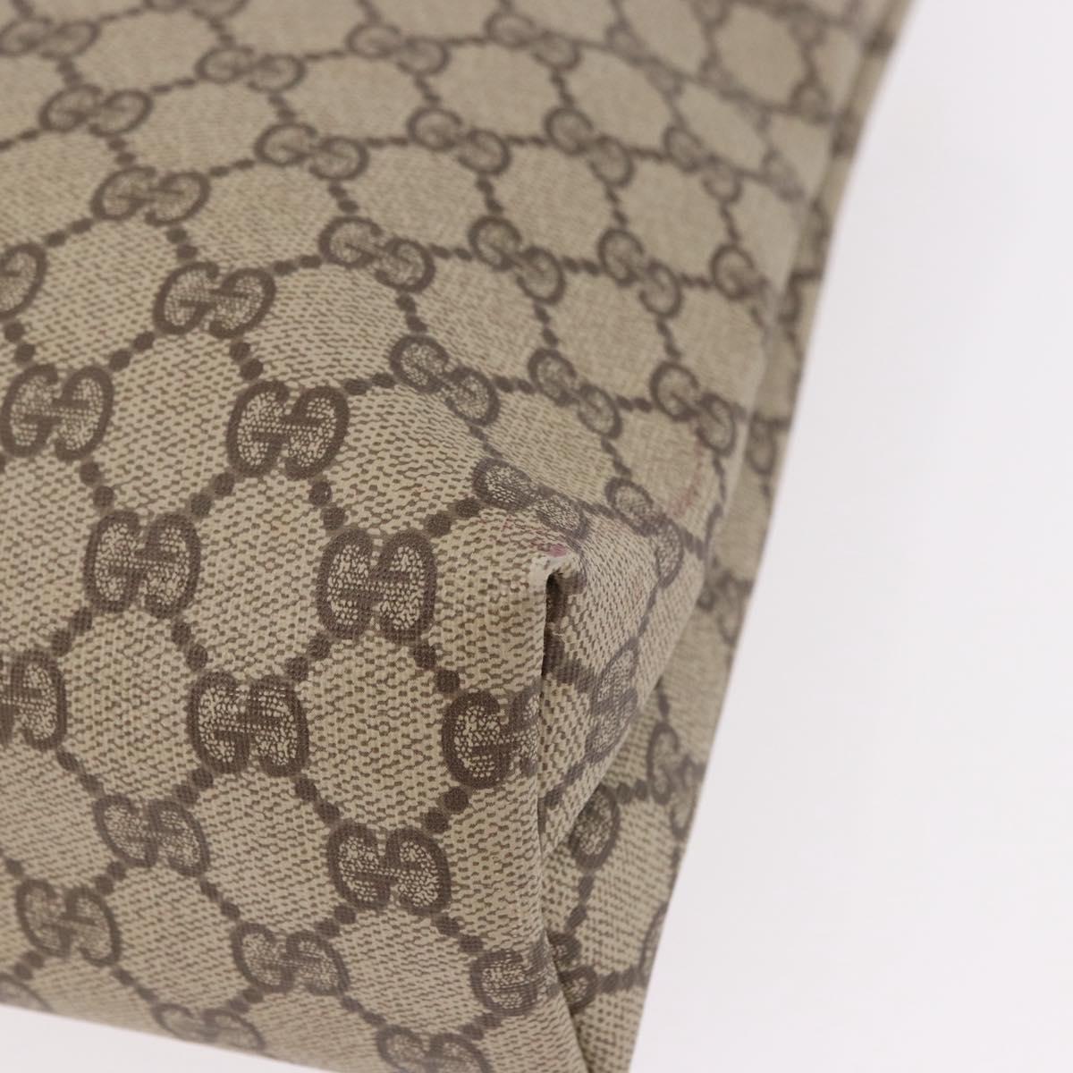 GUCCI GG Supreme Tote Bag PVC Leather Beige Gold 002 123 6130 Auth 191891