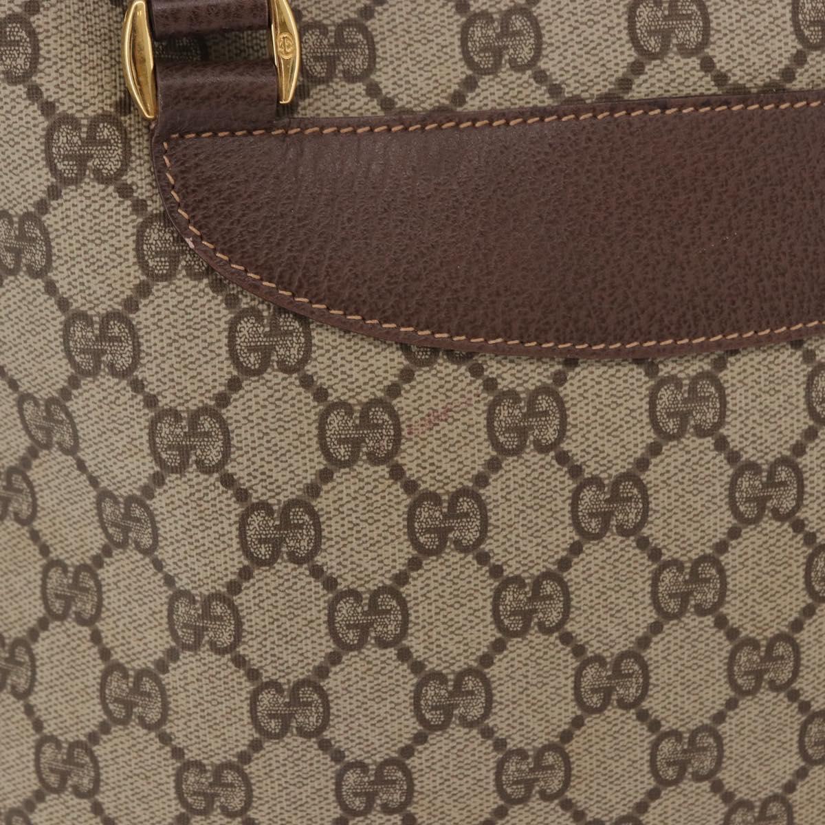 GUCCI GG Supreme Tote Bag PVC Leather Beige Gold 002 123 6130 Auth 191891