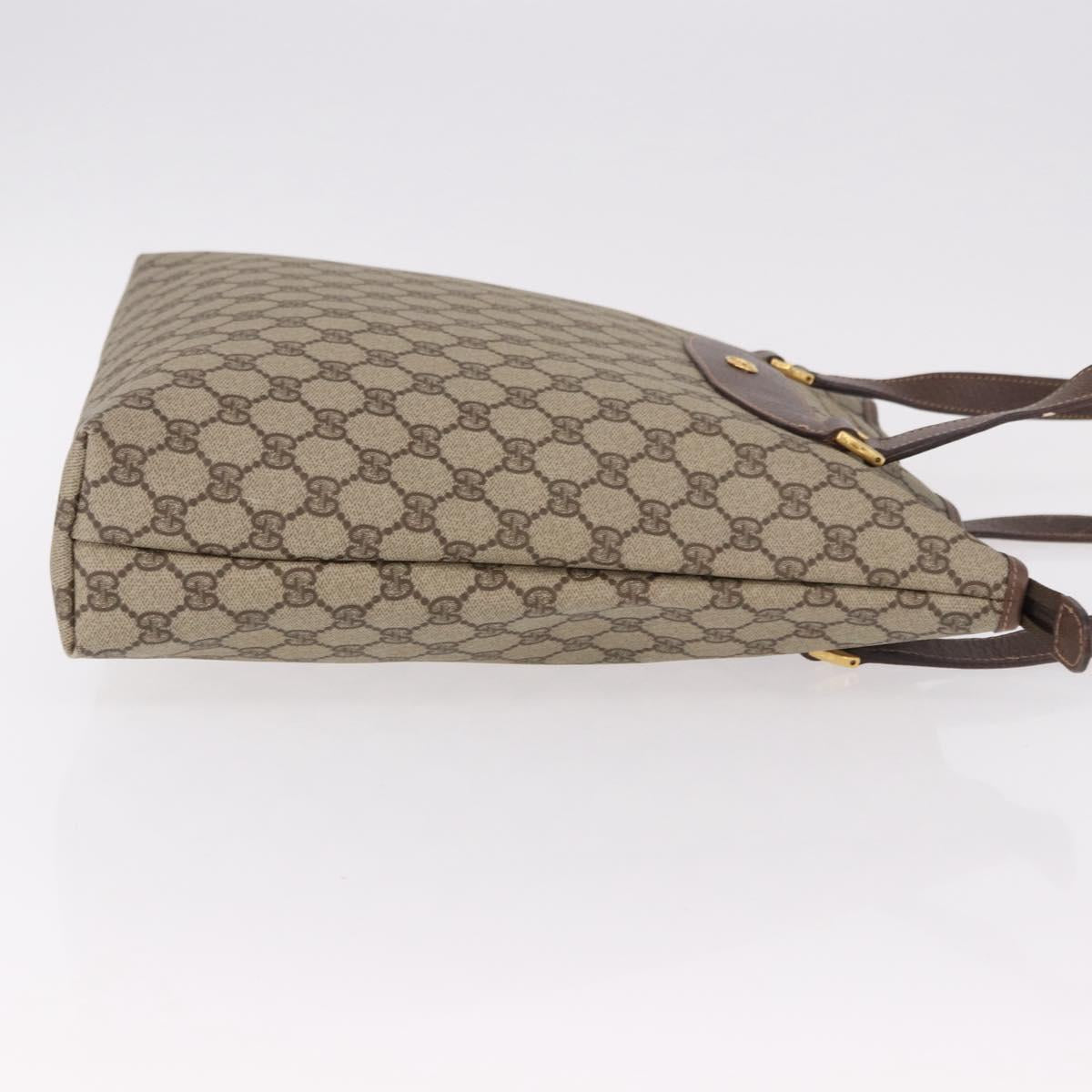 GUCCI GG Supreme Tote Bag PVC Leather Beige Gold 002 123 6130 Auth 191891