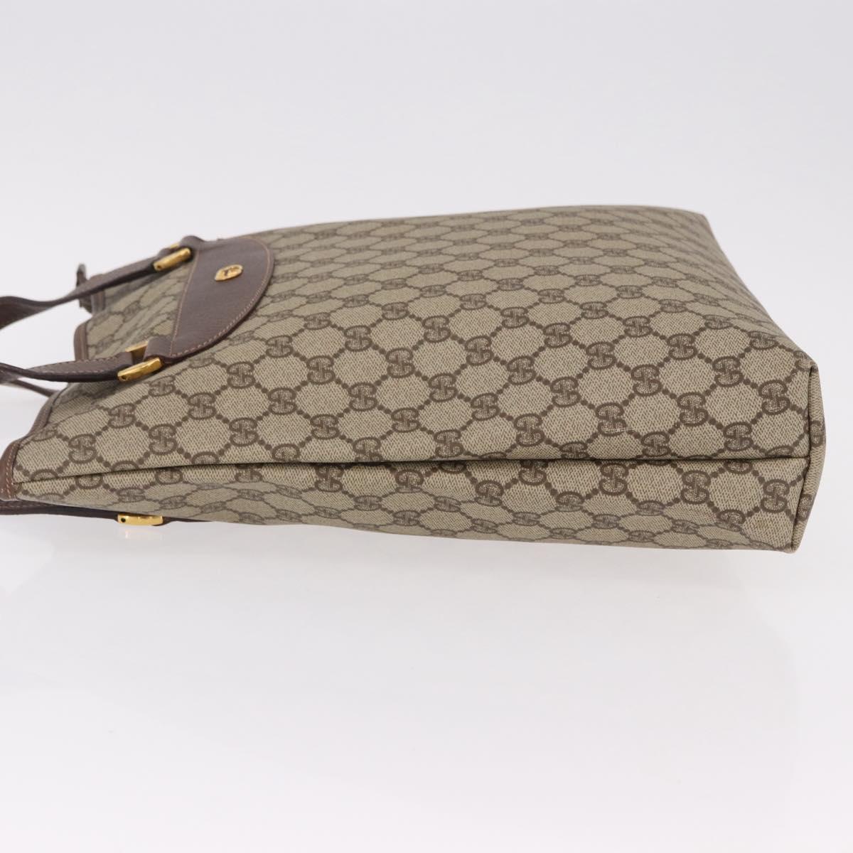 GUCCI GG Supreme Tote Bag PVC Leather Beige Gold 002 123 6130 Auth 191891