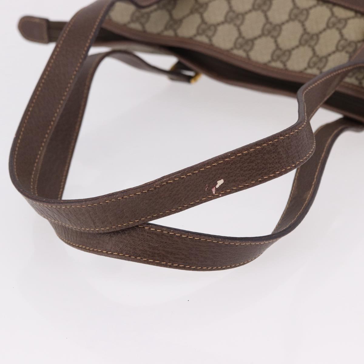 GUCCI GG Supreme Tote Bag PVC Leather Beige Gold 002 123 6130 Auth 191891