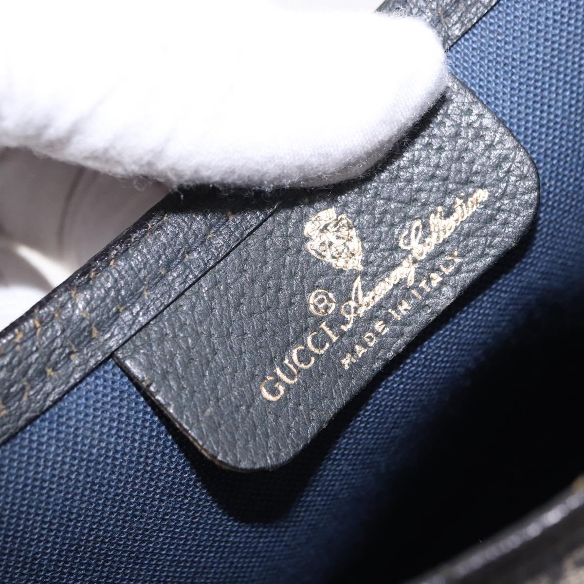 GUCCI GG Supreme Sherry Line Tote Bag PVC Navy Gold 89 02 003 Auth 191892