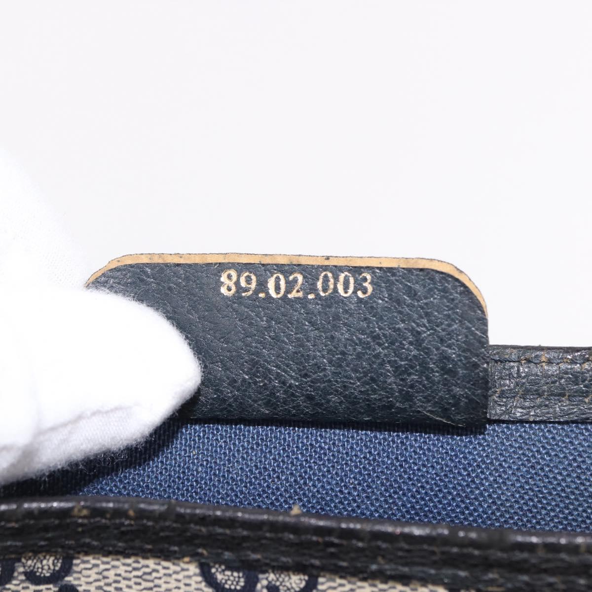 GUCCI GG Supreme Sherry Line Tote Bag PVC Navy Gold 89 02 003 Auth 191892