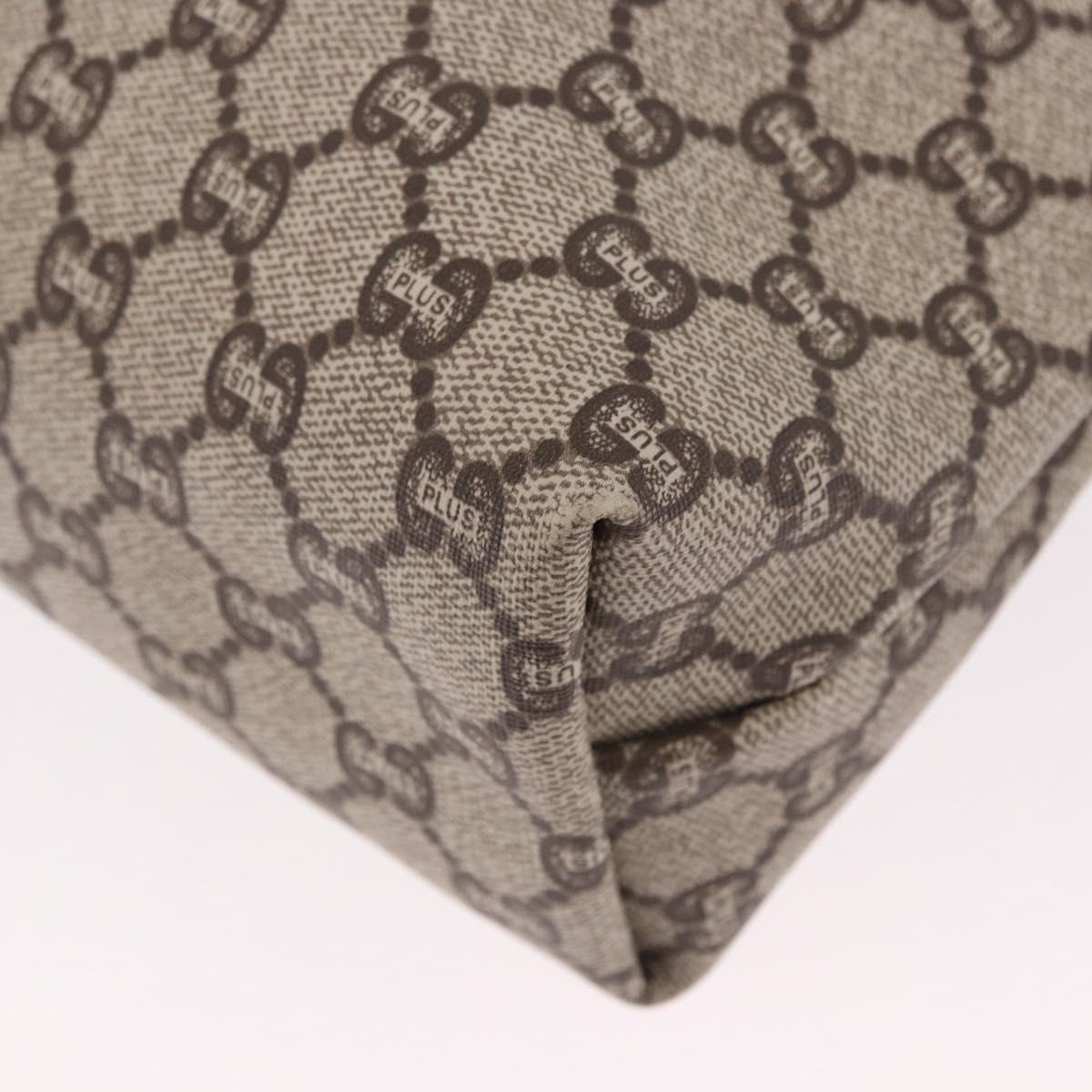 GUCCI GG Plus Supreme Web Sherry Line Tote Bag PVC Beige Gold Auth 191893