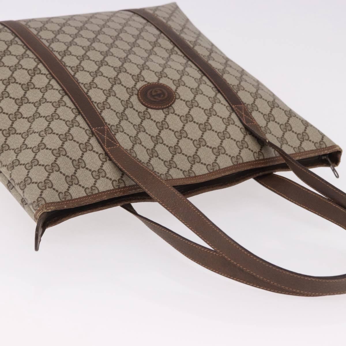 GUCCI GG Supreme Tote Bag PVC Beige 40 02 110 Auth 191894