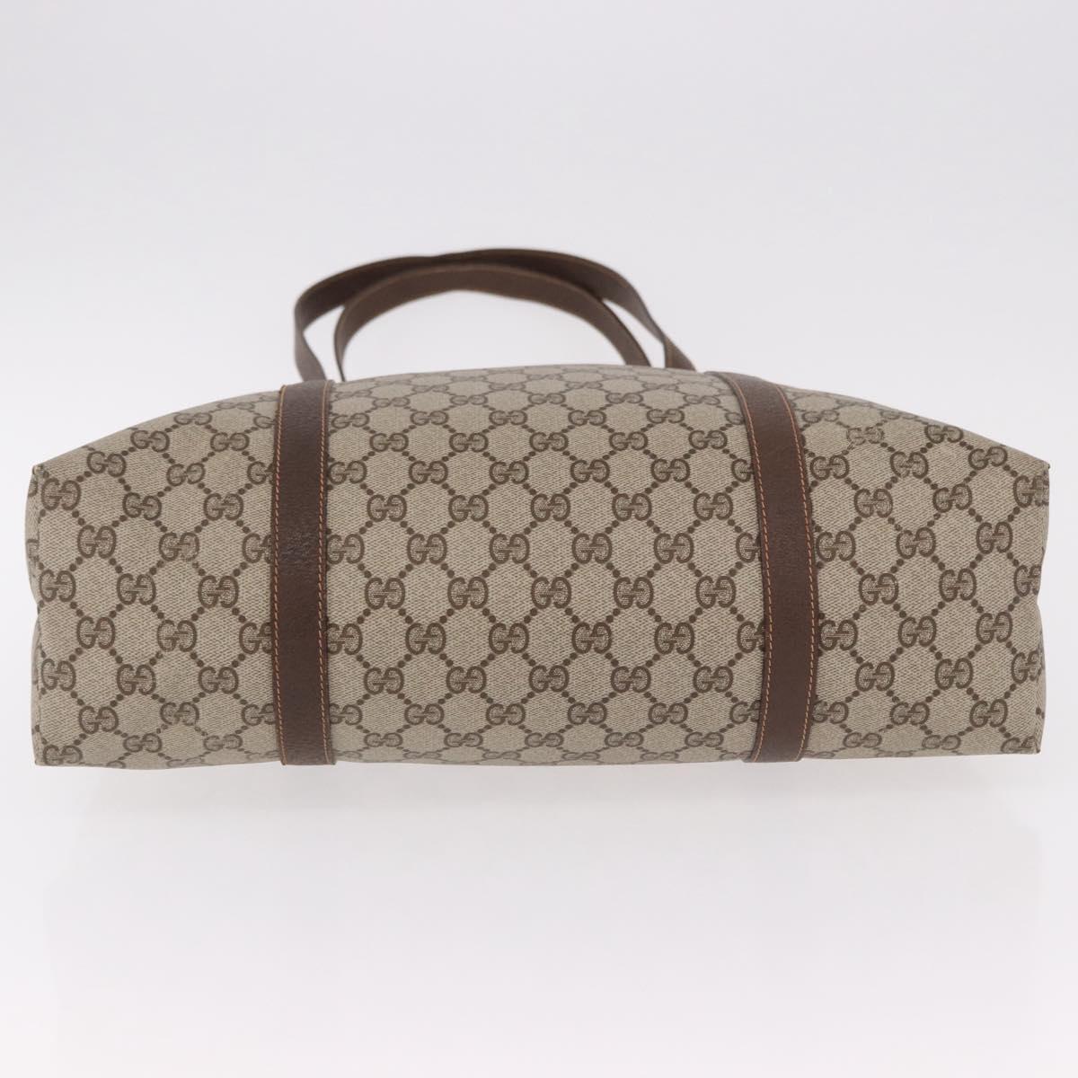 GUCCI GG Supreme Tote Bag PVC Beige 40 02 110 Auth 191894