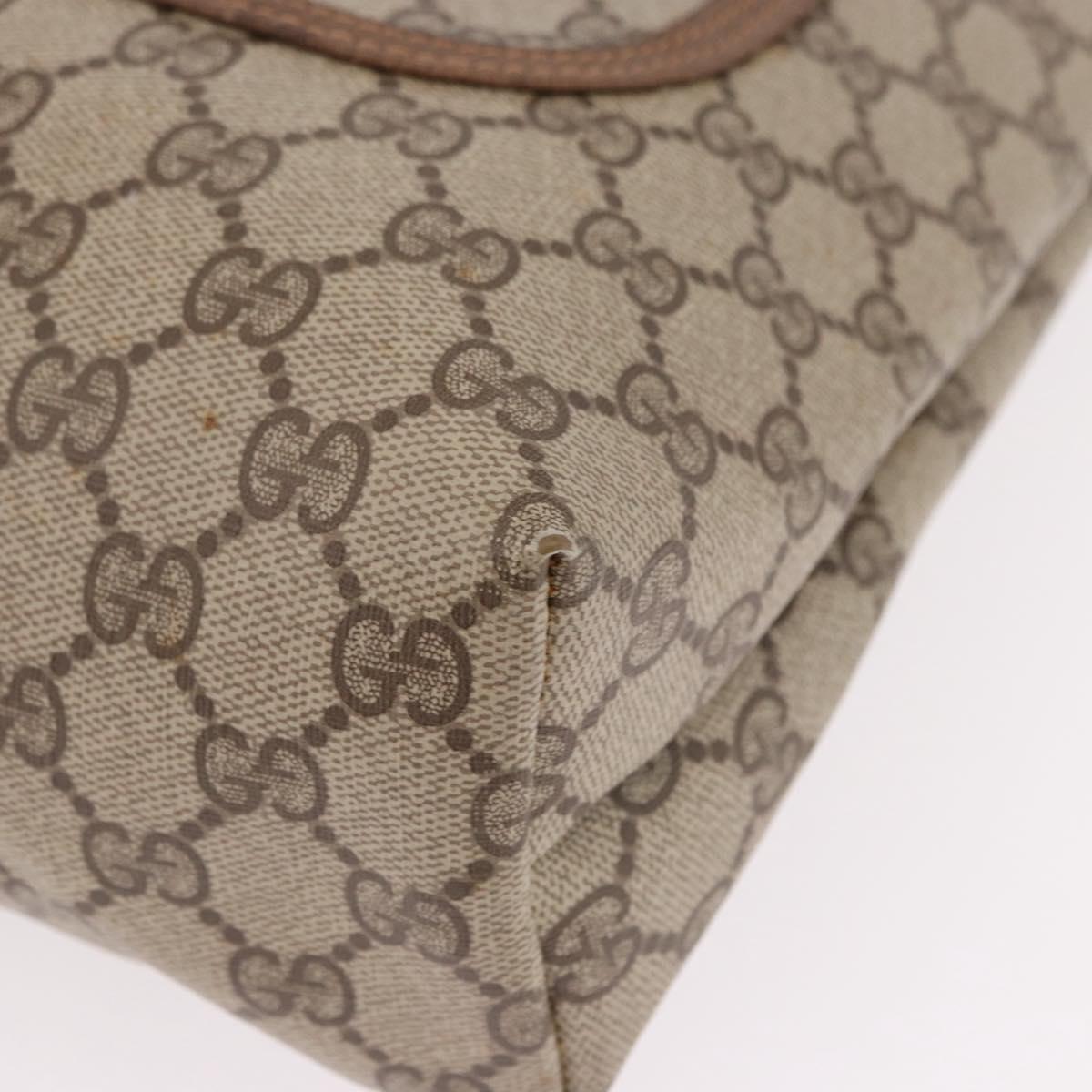 GUCCI GG Supreme Web Sherry Line Tote Bag PVC Beige 39 02 003 Auth 191895A