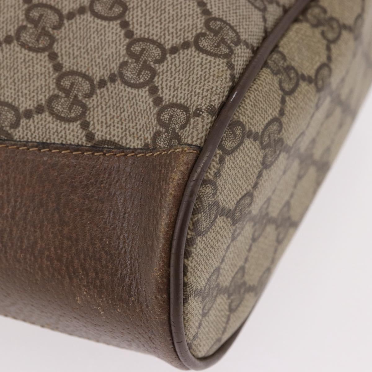 GUCCI GG Supreme Web Sherry Line Bag PVC Beige Gold 41 02 034 Auth 191896