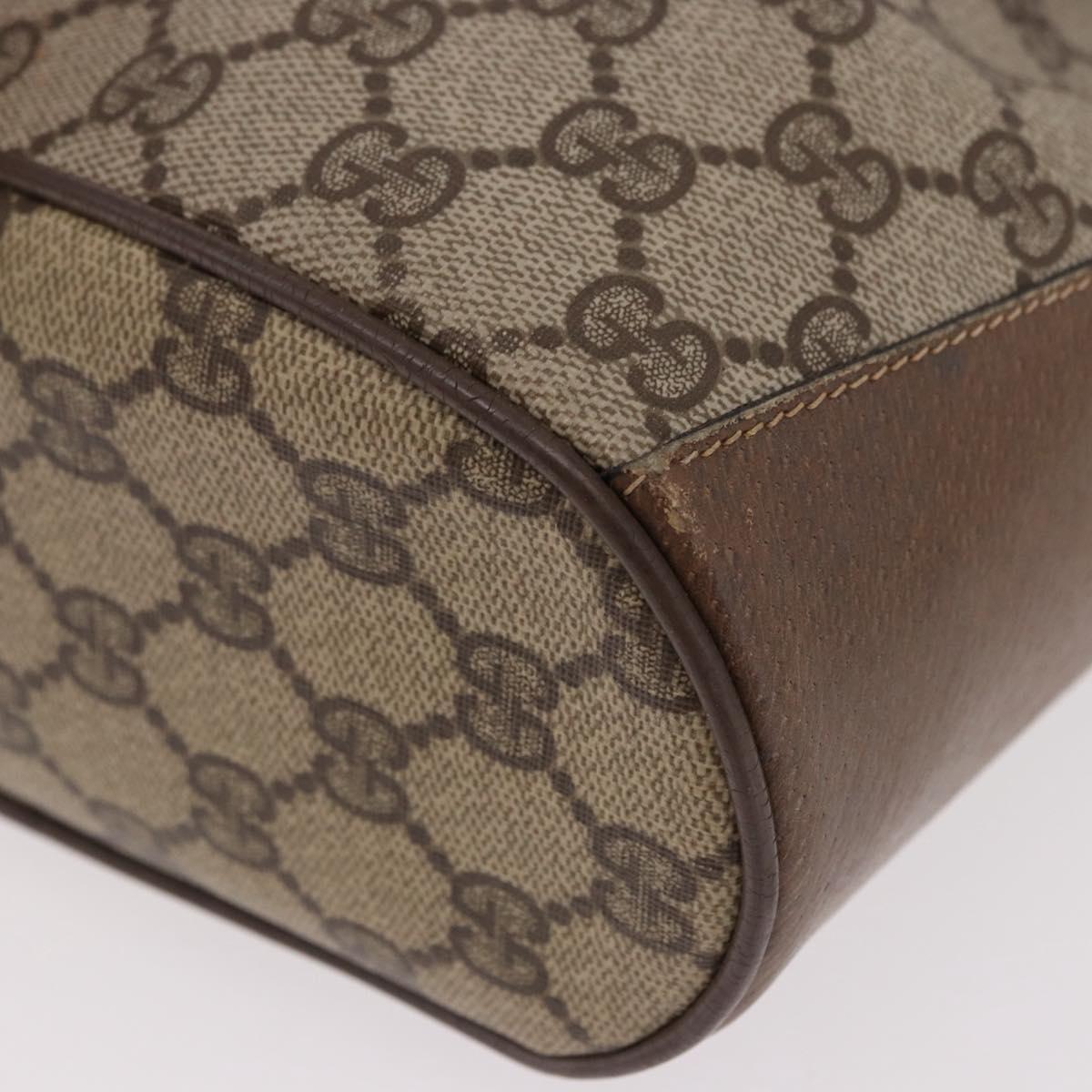GUCCI GG Supreme Web Sherry Line Bag PVC Beige Gold 41 02 034 Auth 191896