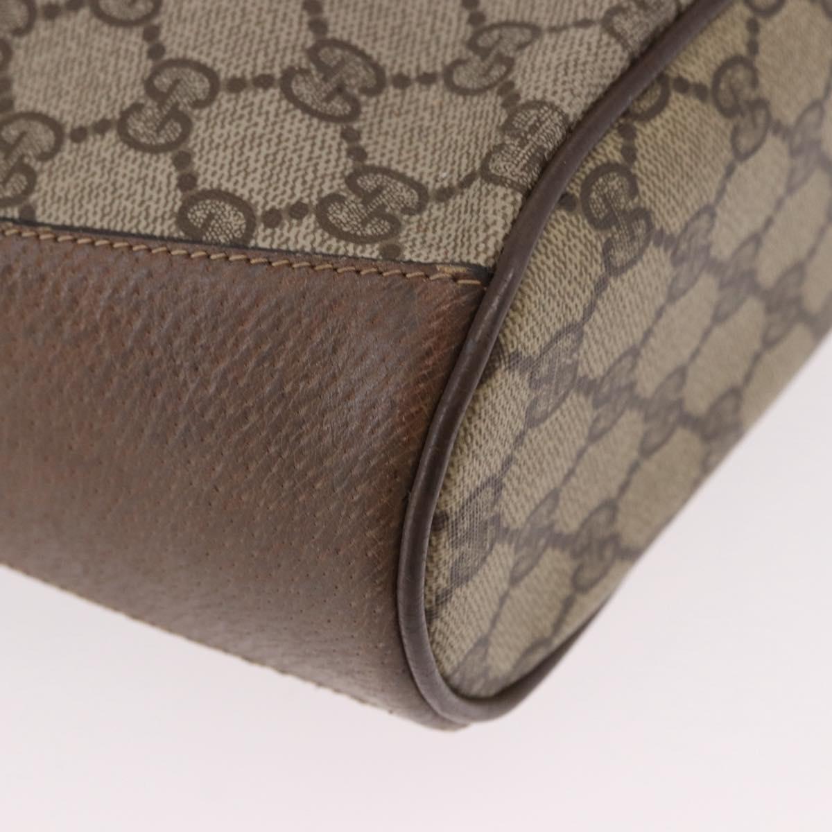 GUCCI GG Supreme Web Sherry Line Bag PVC Beige Gold 41 02 034 Auth 191896