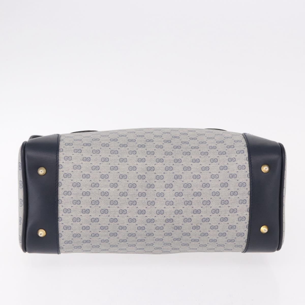 GUCCI GG Supreme Boston Bag PVC 2way Navy Gold 002 39 0269 Auth 191897
