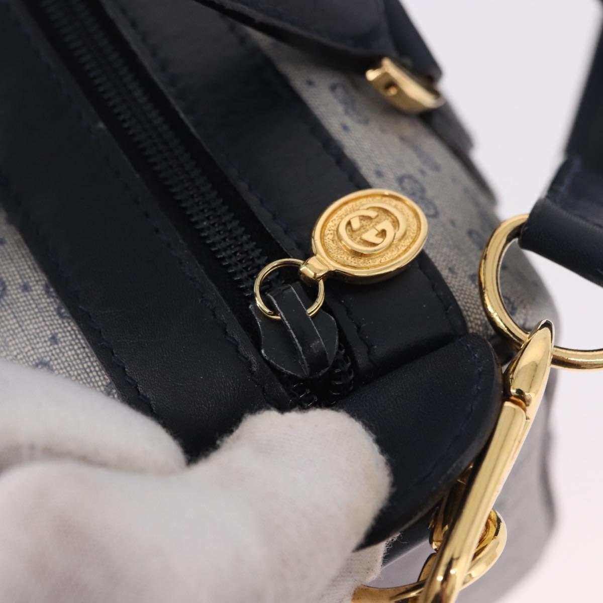 GUCCI GG Supreme Boston Bag PVC 2way Navy Gold 002 39 0269 Auth 191897