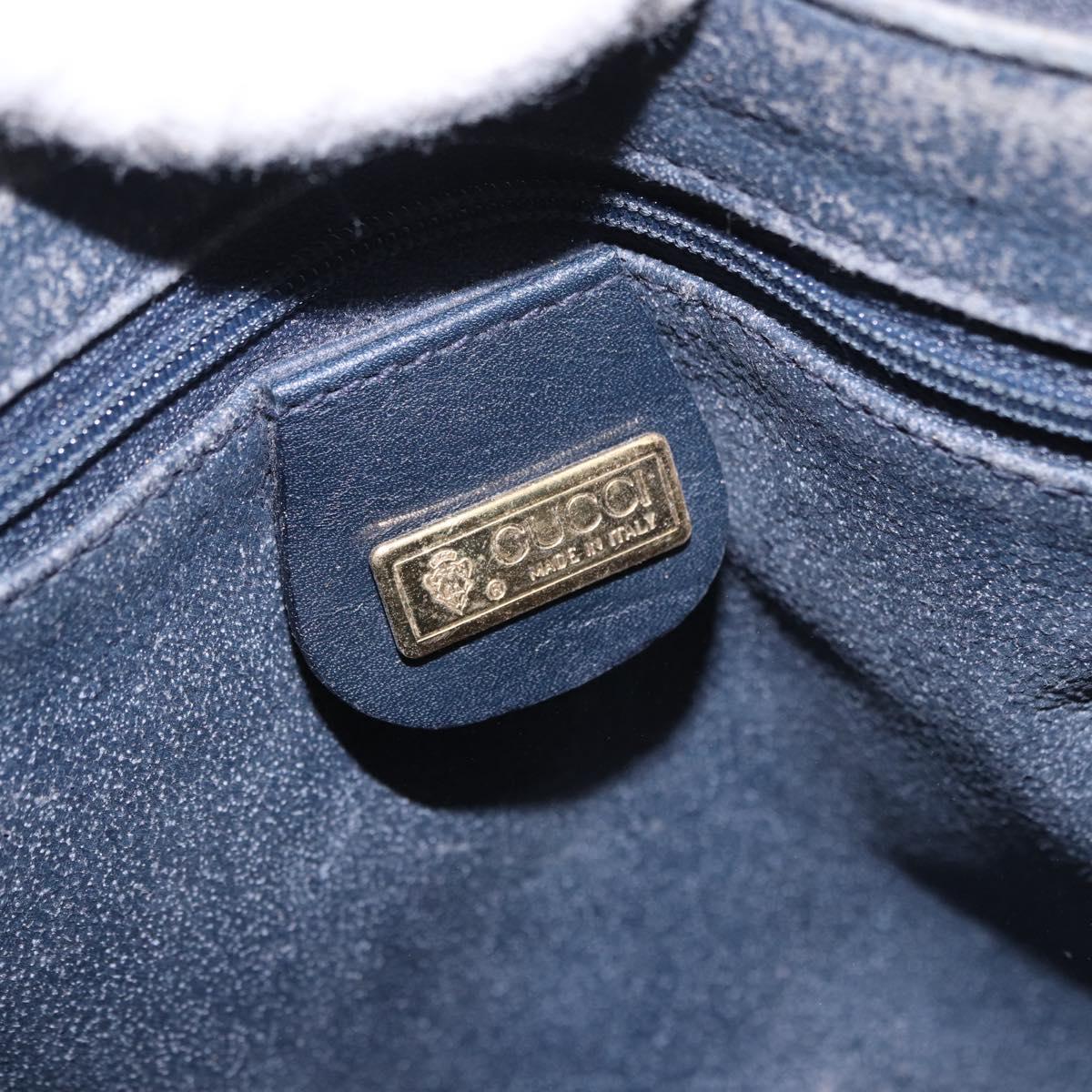GUCCI GG Supreme Boston Bag PVC 2way Navy Gold 002 39 0269 Auth 191897