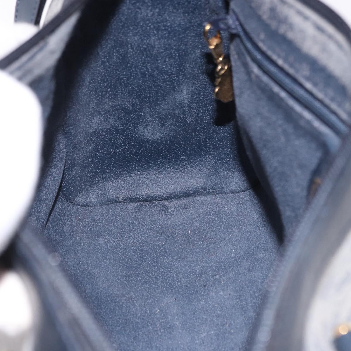 GUCCI GG Supreme Boston Bag PVC 2way Navy Gold 002 39 0269 Auth 191897