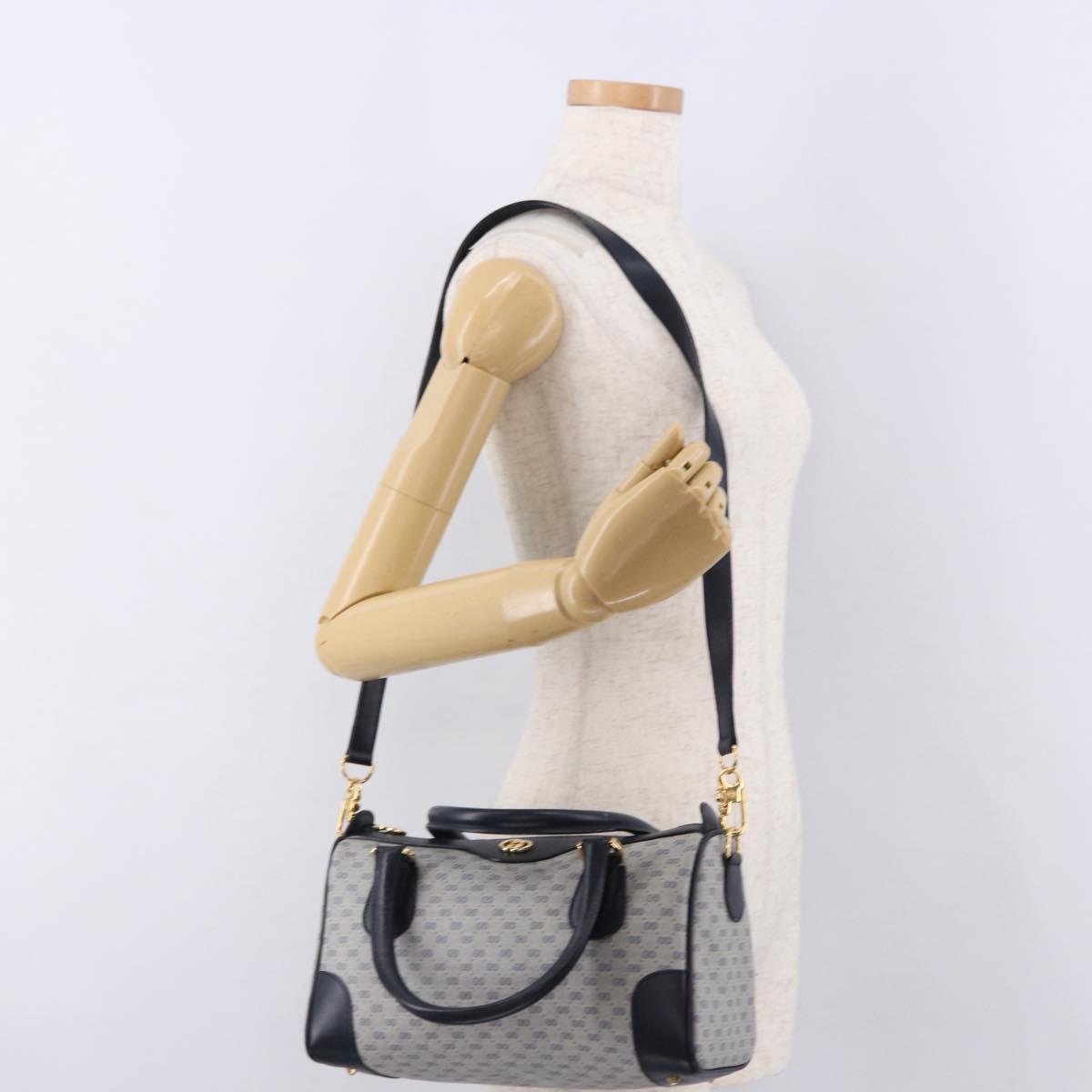 GUCCI GG Supreme Boston Bag PVC 2way Navy Gold 002 39 0269 Auth 191897