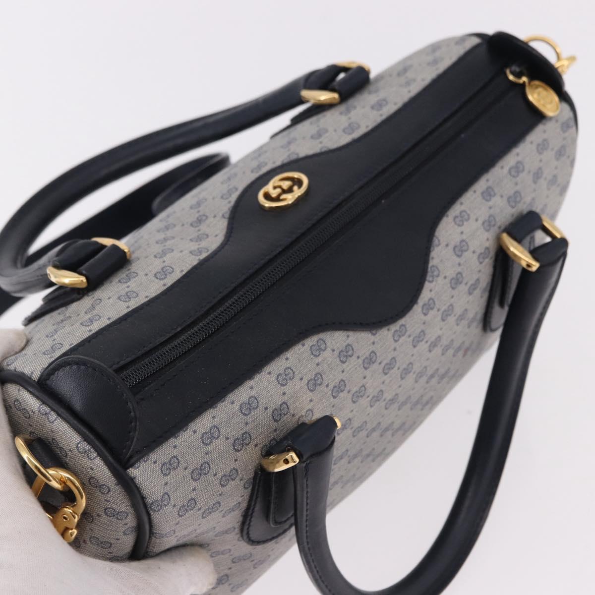 GUCCI GG Supreme Boston Bag PVC 2way Navy Gold 002 39 0269 Auth 191897