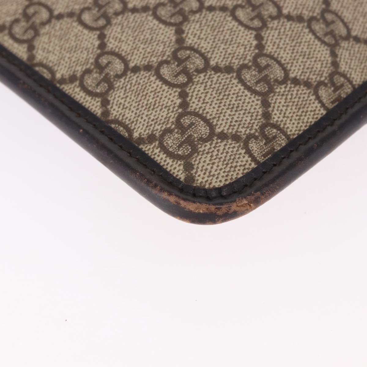 GUCCI GG Supreme Shoulder Bag PVC Beige Silver 27639 Auth 191898