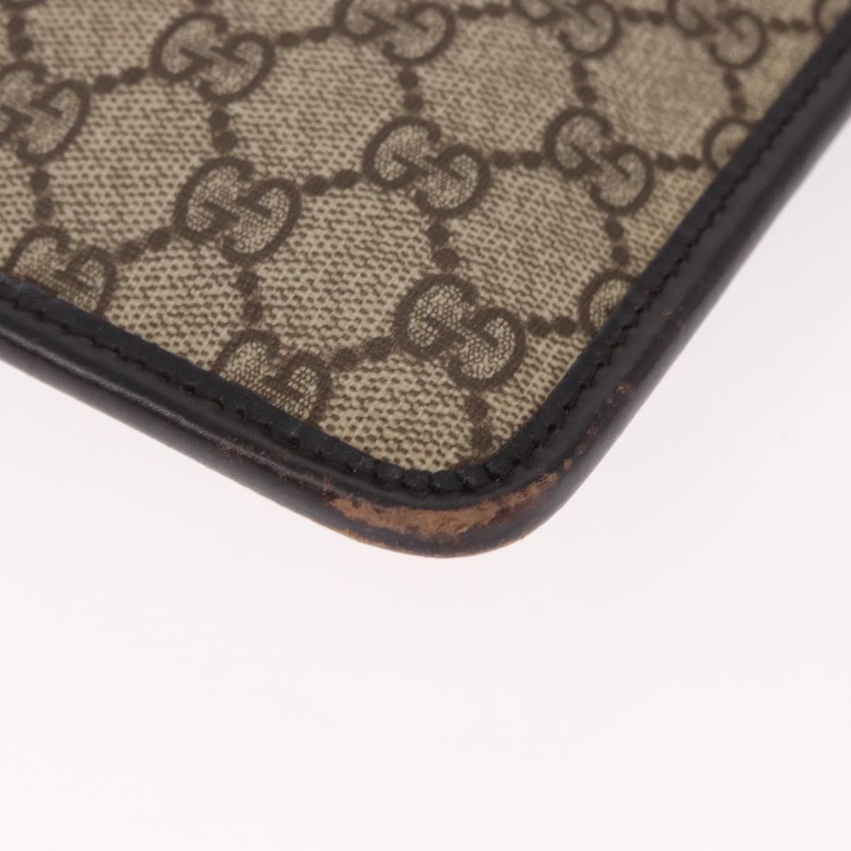 GUCCI GG Supreme Shoulder Bag PVC Beige Silver 27639 Auth 191898