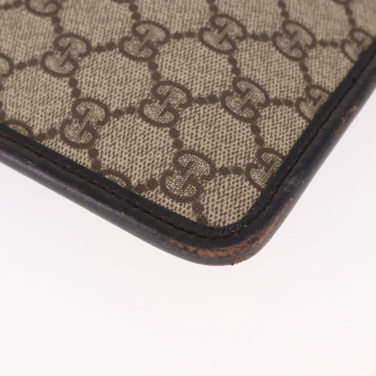 GUCCI GG Supreme Shoulder Bag PVC Beige Silver 27639 Auth 191898